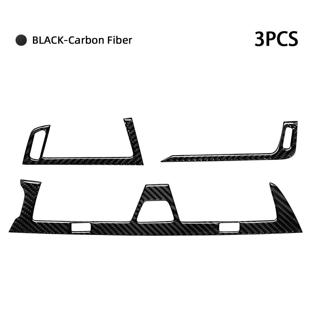 Compatible with Carbon Fiber Center Control Air Conditioner Outlet Vent Frame Trim Sticker Interior Accessories for BMW 5 Series G30 G38 525i 530i 540i 2018 2019 2020 2021 Black 3PCS-autoydsstore