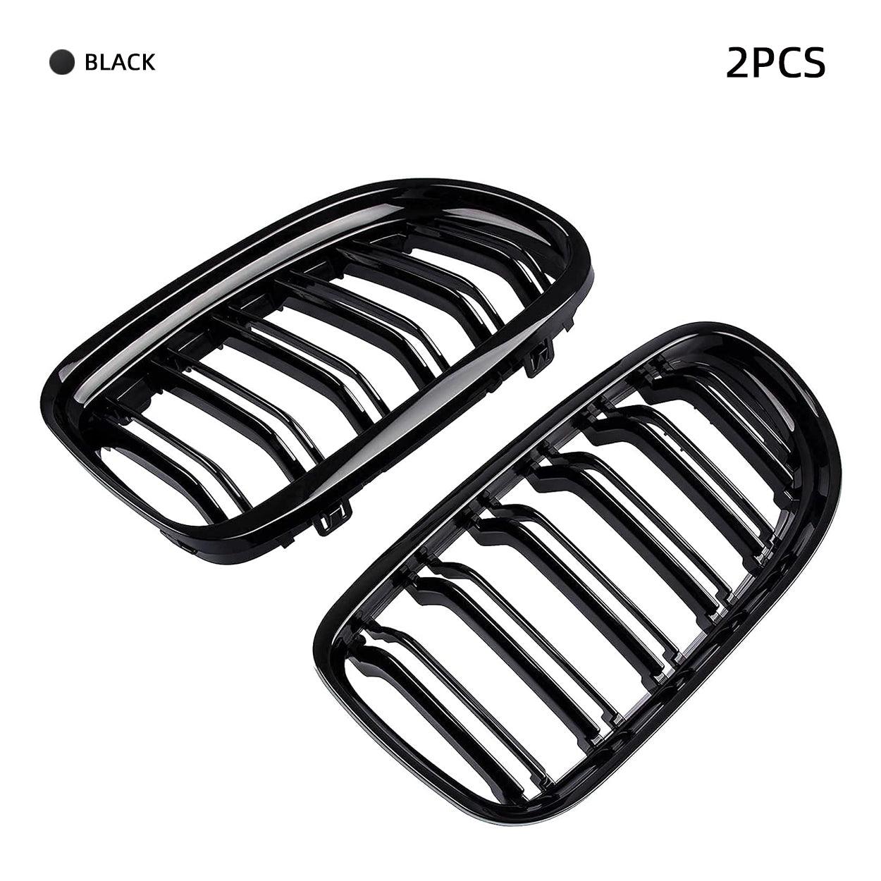 Front Bumper Kidney Grille Pair Gloss Black Double Line for 2009-2011 BMW E90 328i 318i 320i 323i 325i 330i 335i-autoydsstore