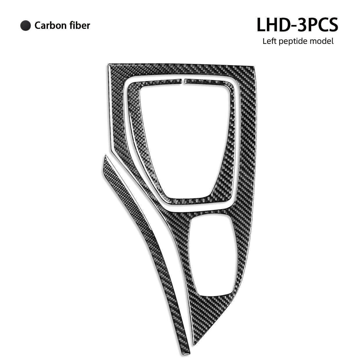 YDSSTORE Carbon Fiber  Center Console Shift Panel Gear Transmission Cover Decoration Sticker Set (3pcs) | Premium Interior Trim for BMW X1 E84 (2013-2015)-autoydsstore