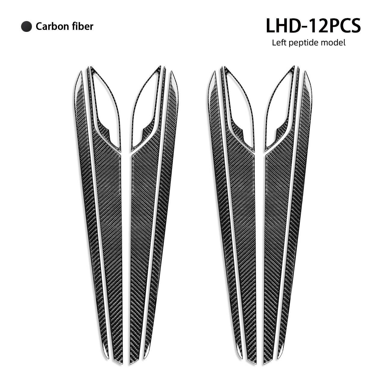 YDSSTORE Carbon Fiber  Car Inner Door Handle Panel Collision Protector Strip Cover Decoration Sticker Set Compatible with BMW X1 E84 2013 2014 2015 Auto Interior Trim Accessories 12pcs-autoydsstore