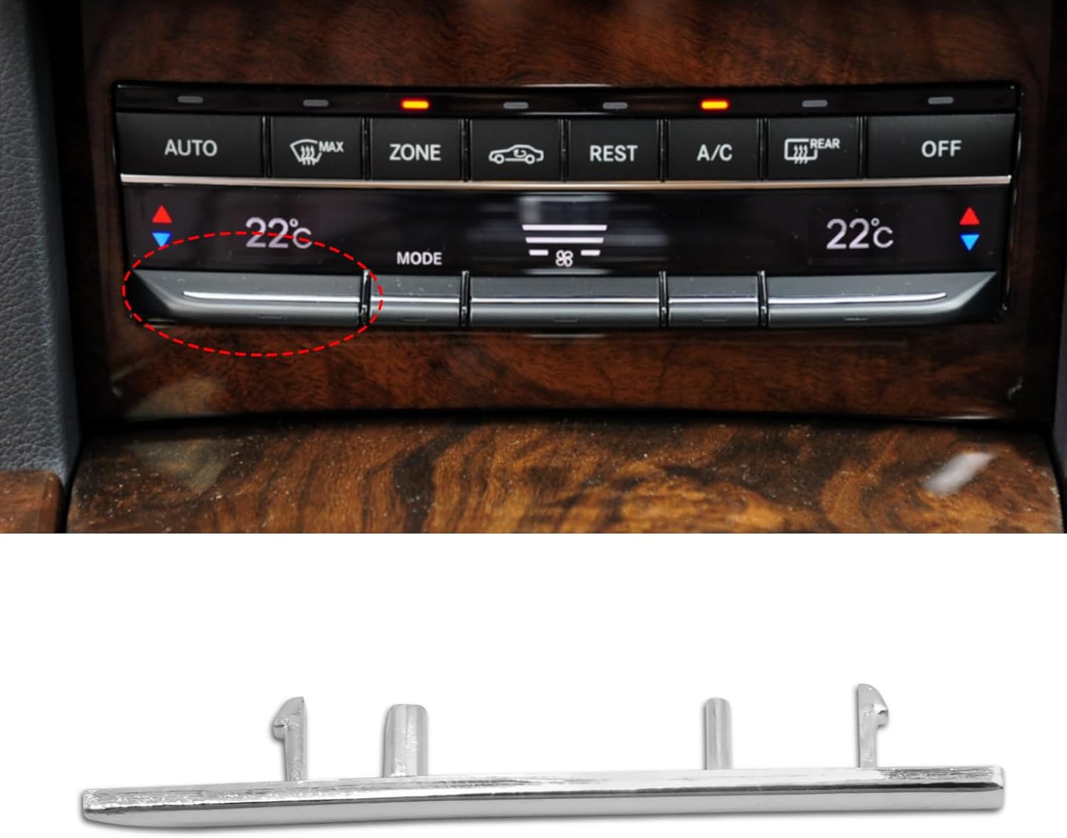 For Mercedes Benz AC Button Trim E Class W212(Polished) | YDSSTORE