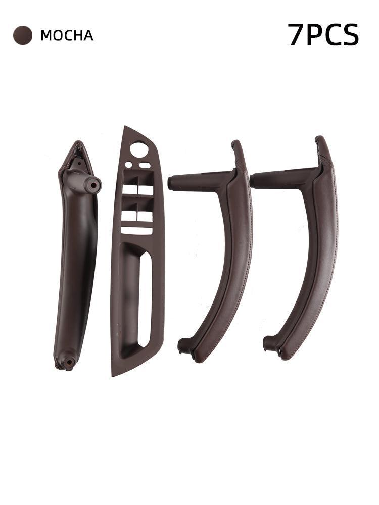 for BMW X5 X6 Genuine Leather Door Handle Outer Cover Replacement. Door Handle Leather Cover  Inner Door Panel Handle (Fits:BMW X5 E70/E70 LCI and BMW X6 E71/E72)-autoydsstore