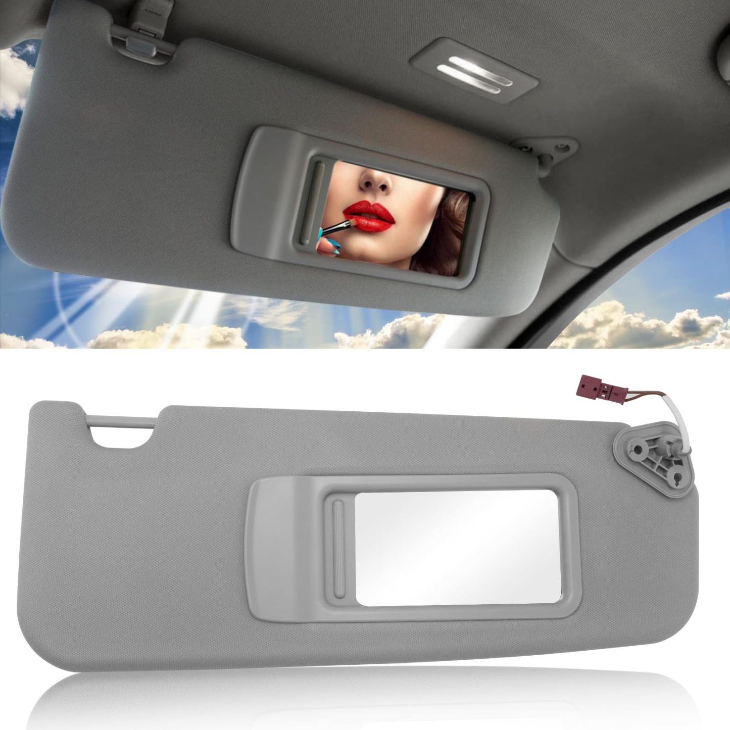 BMW 3 Series/X1 Right Passenger Side Sun Visor with Mirror (E90/E91/E84) | Grey | YDSSTORE