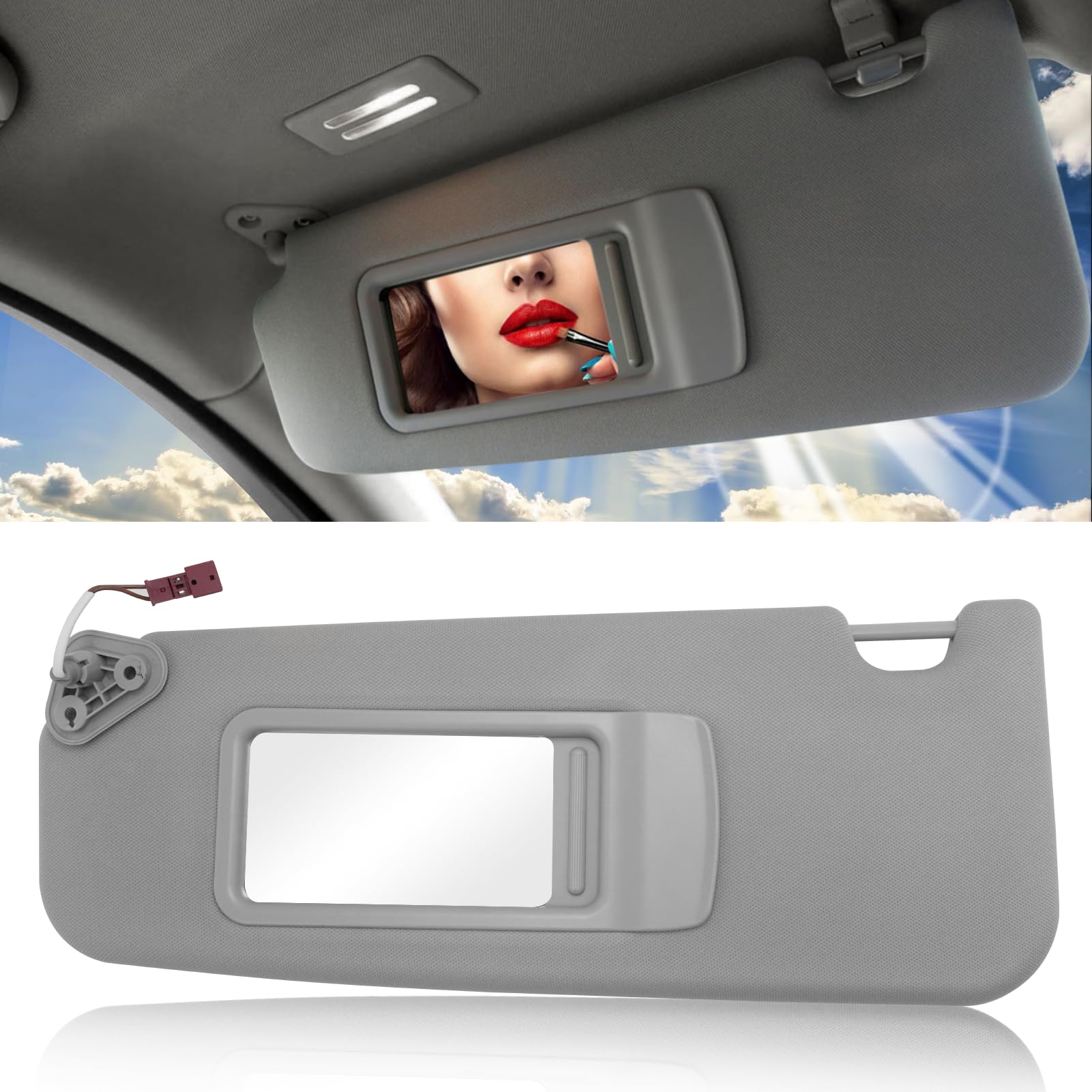 BMW 3 Series/X1 Sun Visor Replacement (E90/E91/E84) | Left Driver Side with Mirror | Grey | YDSSTORE