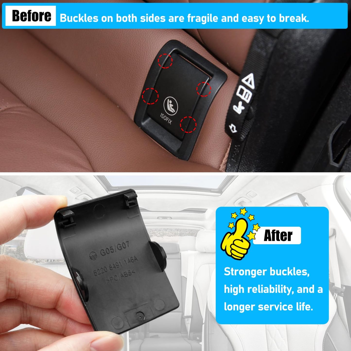 BMW X7 G07 Child Seat Anchor Cover 2019-2025 | ISOFIX Rear Seat Latch Anchor Cover | YDSSTORE