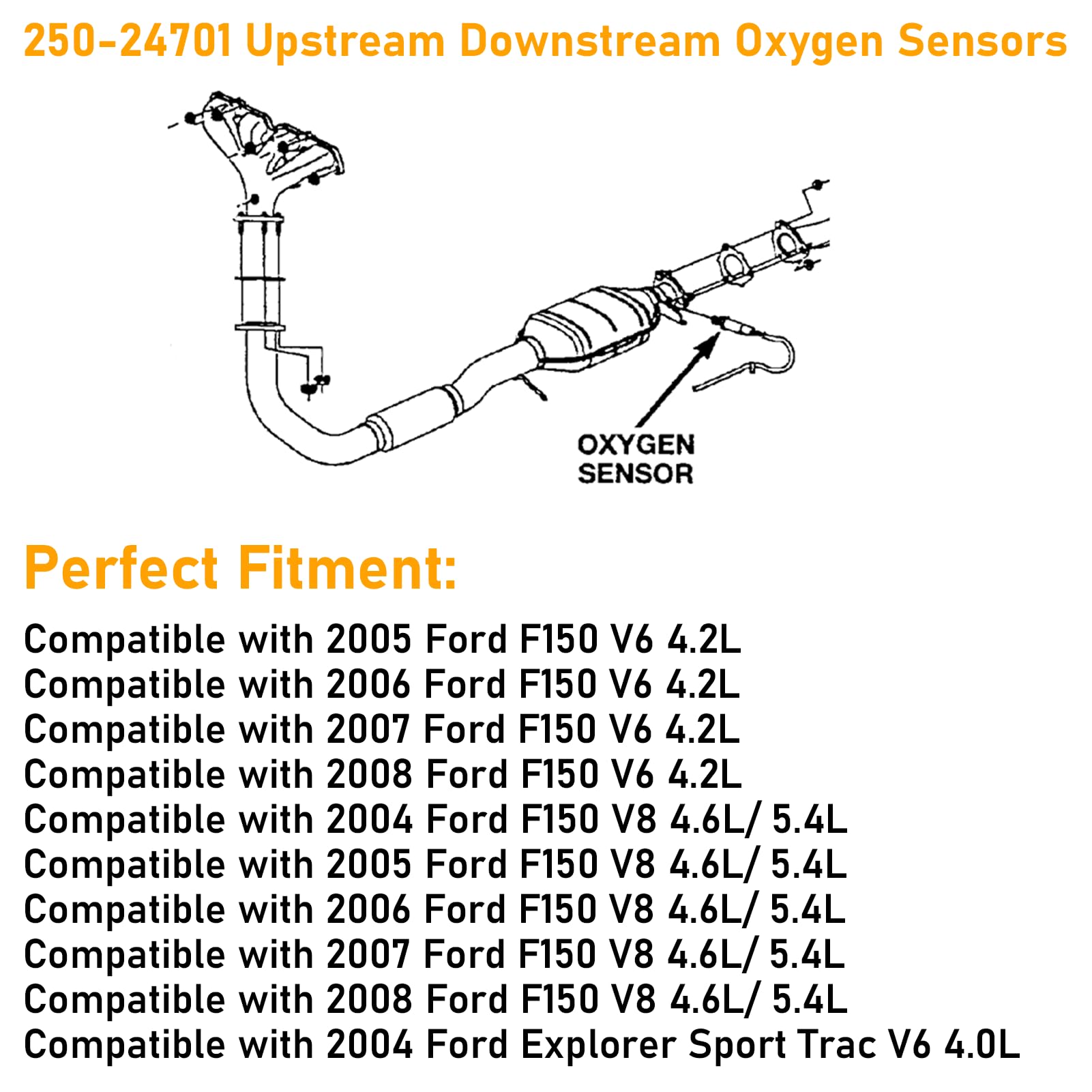 Ford F150 Oxygen Sensor Replacement 2004-2008.Set of 4| YDSSTORE
