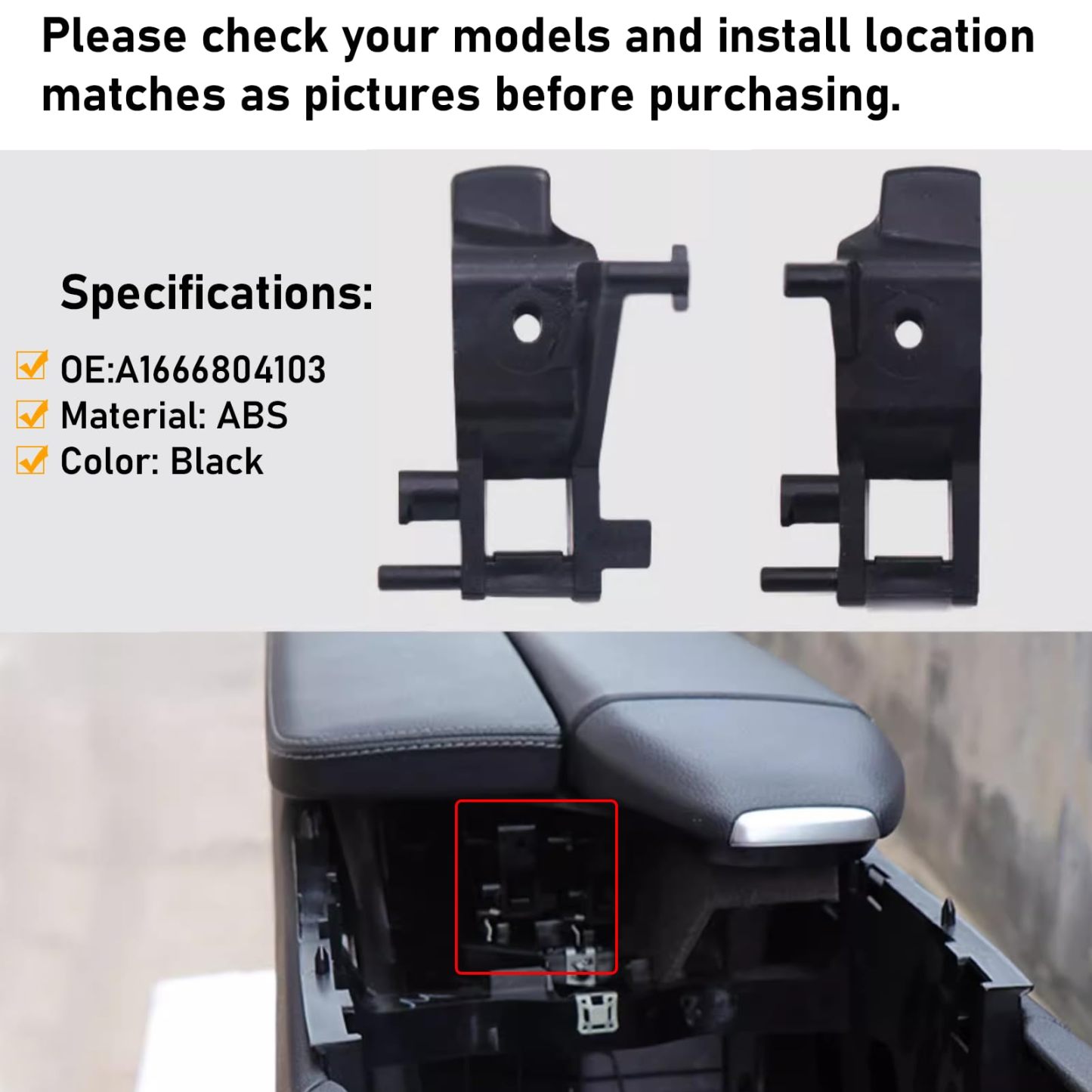 Mercedes-Benz Armrest Latch Clips for W166. X166. W292. C292 | 2012-2019 GLE/GLS Series.2PCS | Jaronx