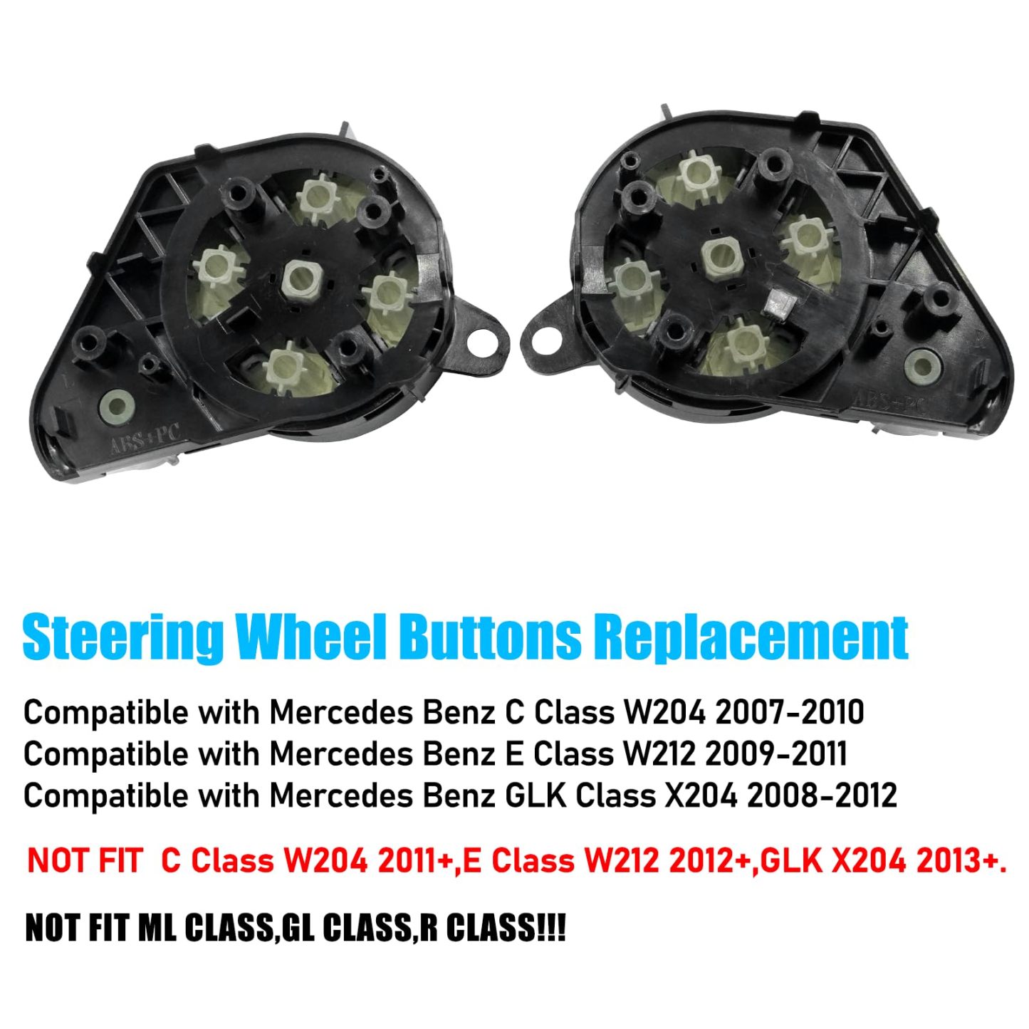 Mercedes Benz Steering Wheel Button Cover for C Class W204 (2007-2010).Black | YDSSTORE