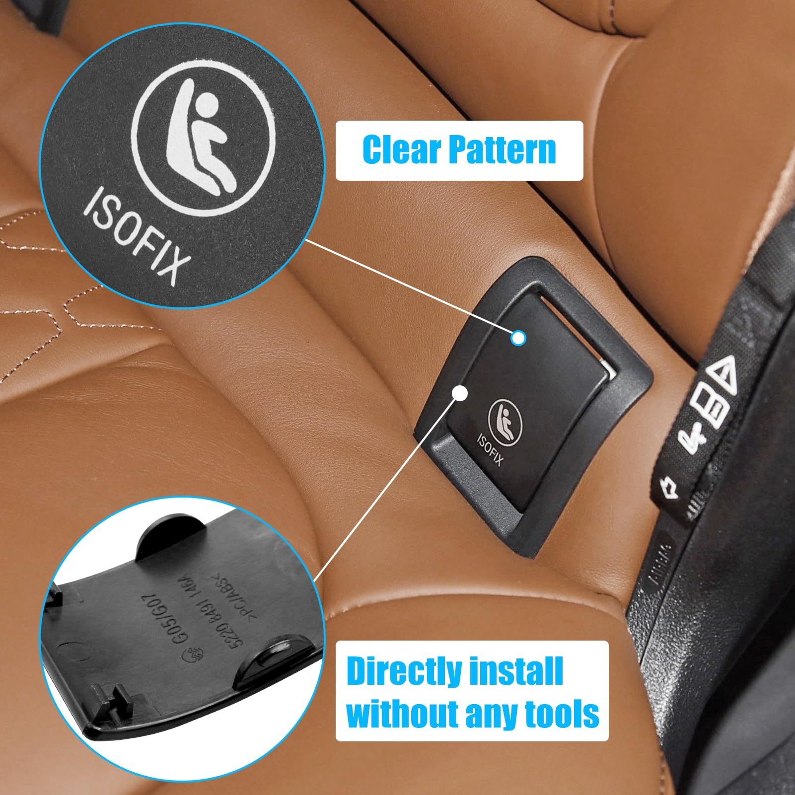 BMW X7 G07 Child Seat Anchor Cover 2019-2025 | ISOFIX Rear Seat Latch Anchor Cover | YDSSTORE