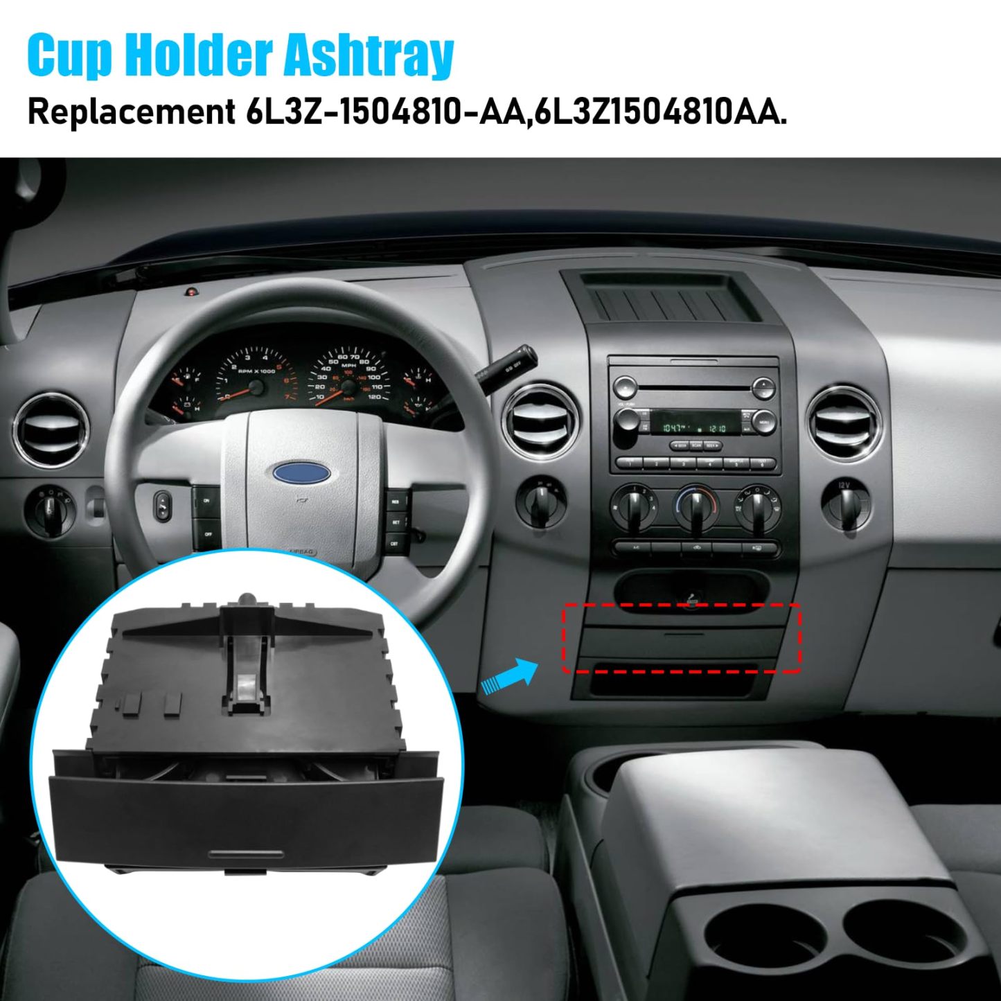 Ford F150 2004-2008 Dashboard Cup Holder & Ashtray Replacement| YDSSTORE