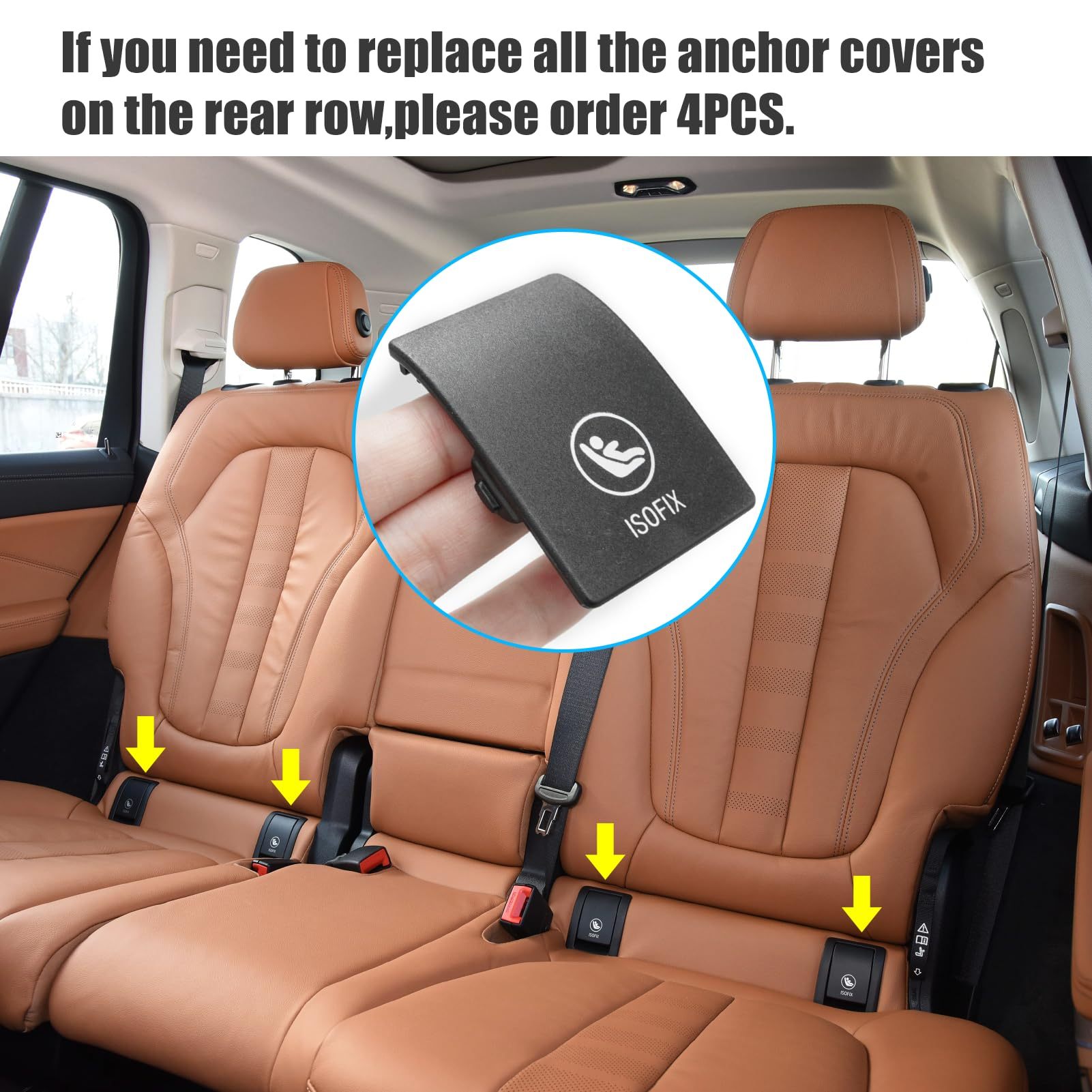 BMW X7 G07 Child Seat Anchor Cover 2019-2025 | ISOFIX Rear Seat Latch Anchor Cover | YDSSTORE