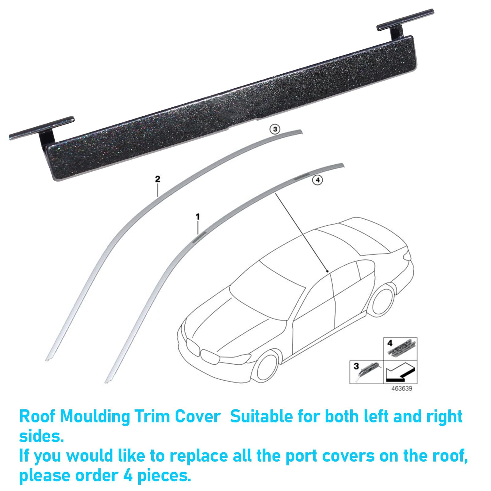 BMW Roof Rack Port Cover for 5 Series G30/G31 (2018-2023) | Black Sapphire Metallic | YDSSTORE