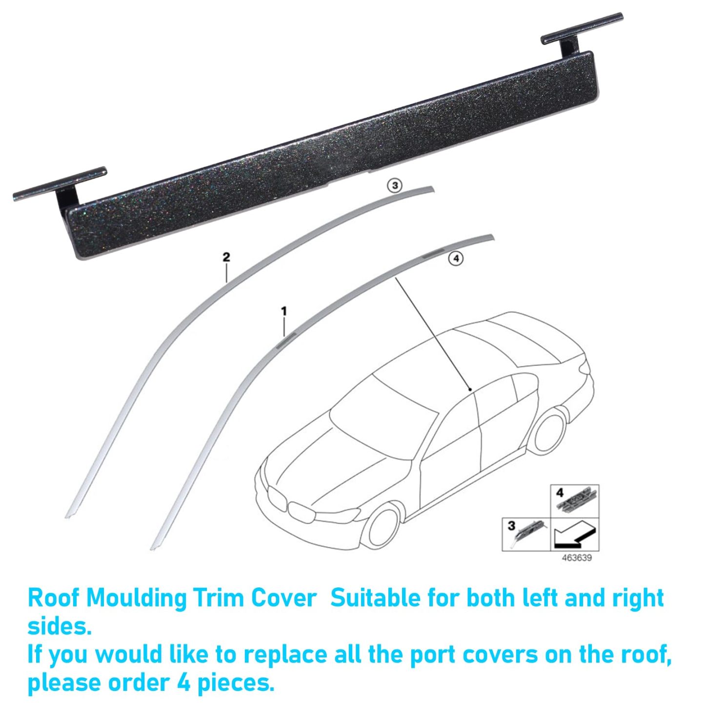 BMW Roof Rack Port Cover for 5 Series G30/G31 (2018-2023) | Black Sapphire Metallic | YDSSTORE