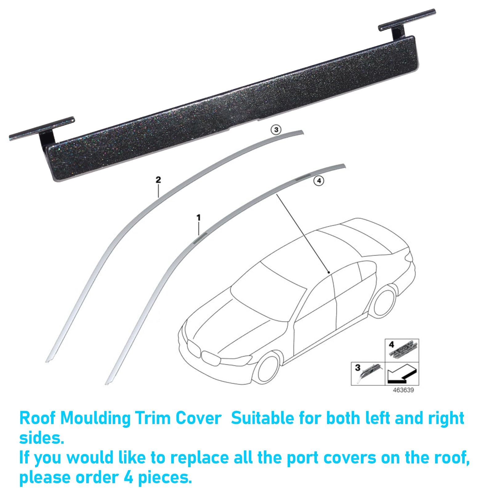 BMW Roof Rack Port Cover for 5 Series G30/G31 (2018-2023) | Black Sapphire Metallic | YDSSTORE