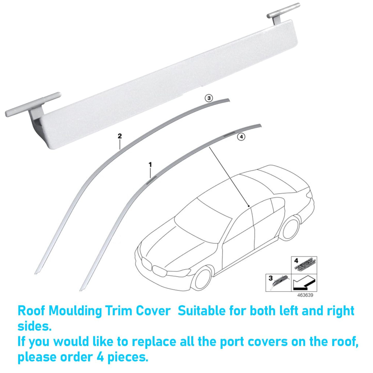 BMW Roof Rack Port Cover for 5 Series G30/G31 (2018-2023) | Mineral White Metallic | YDSSTORE