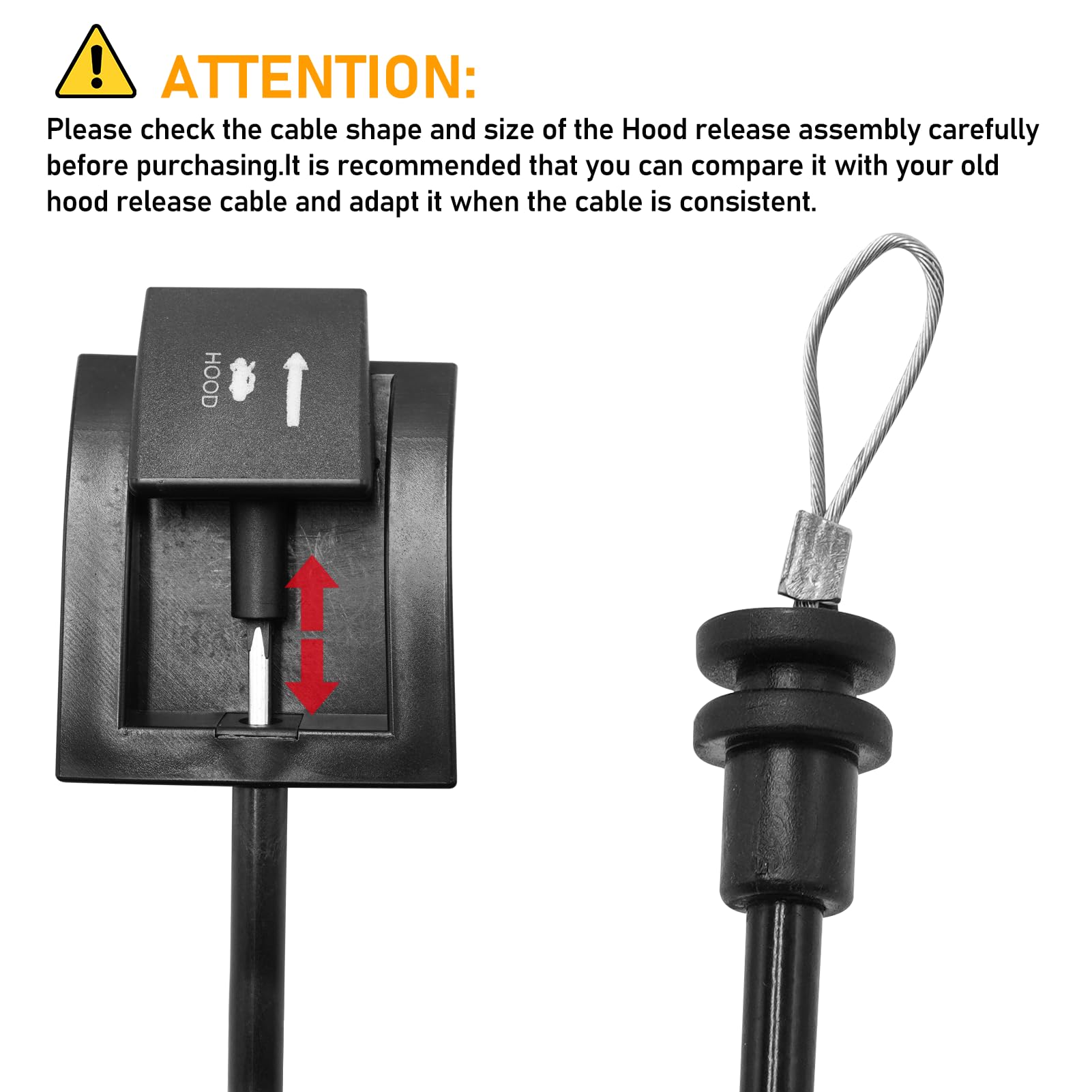 Ford F150/F250/F350 (1987-1997) Hood Release Cable & Handle. Black | YDSSTORE