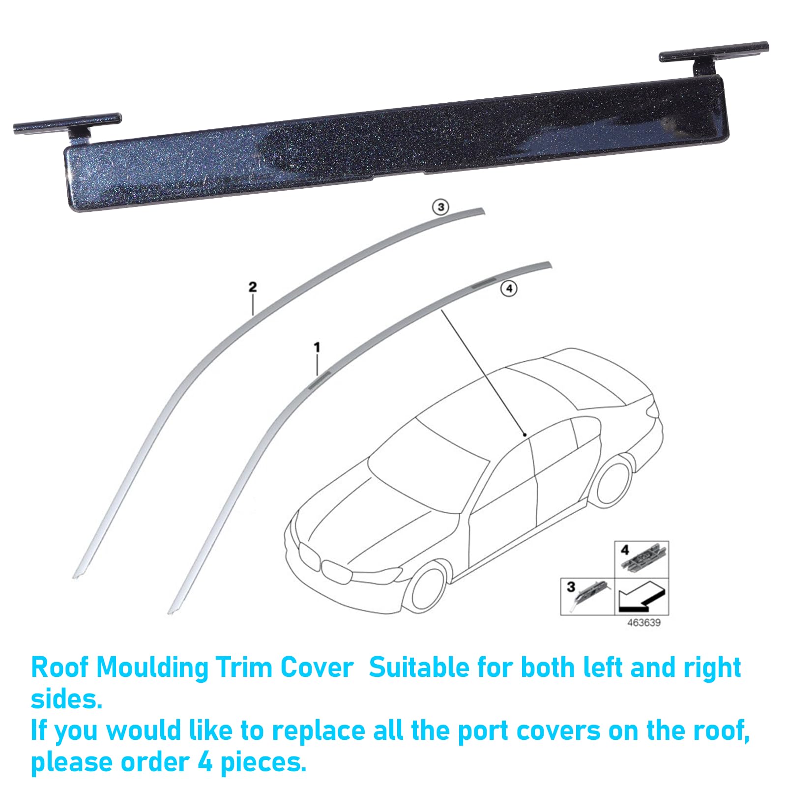 BMW Roof Rack Port Cover for 5 Series G30/G31 (2018-2023) | Carbon Black | YDSSTORE