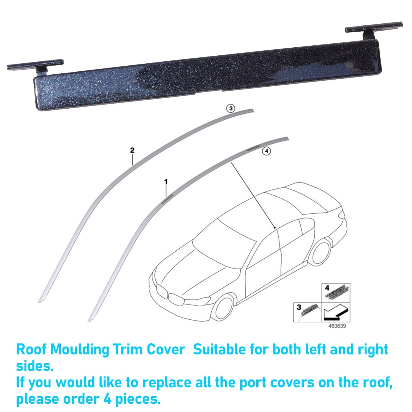 BMW Roof Rack Port Cover for 5 Series G30/G31 (2018-2023) | Carbon Black | YDSSTORE
