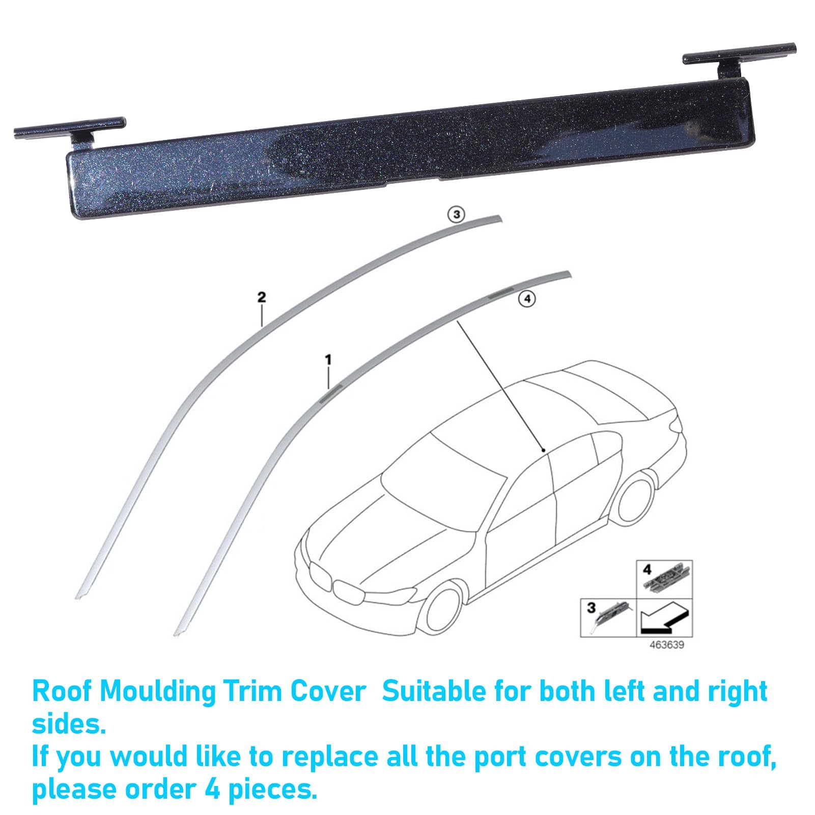 BMW Roof Rack Port Cover for 5 Series G30/G31 (2018-2023) | Carbon Black | YDSSTORE