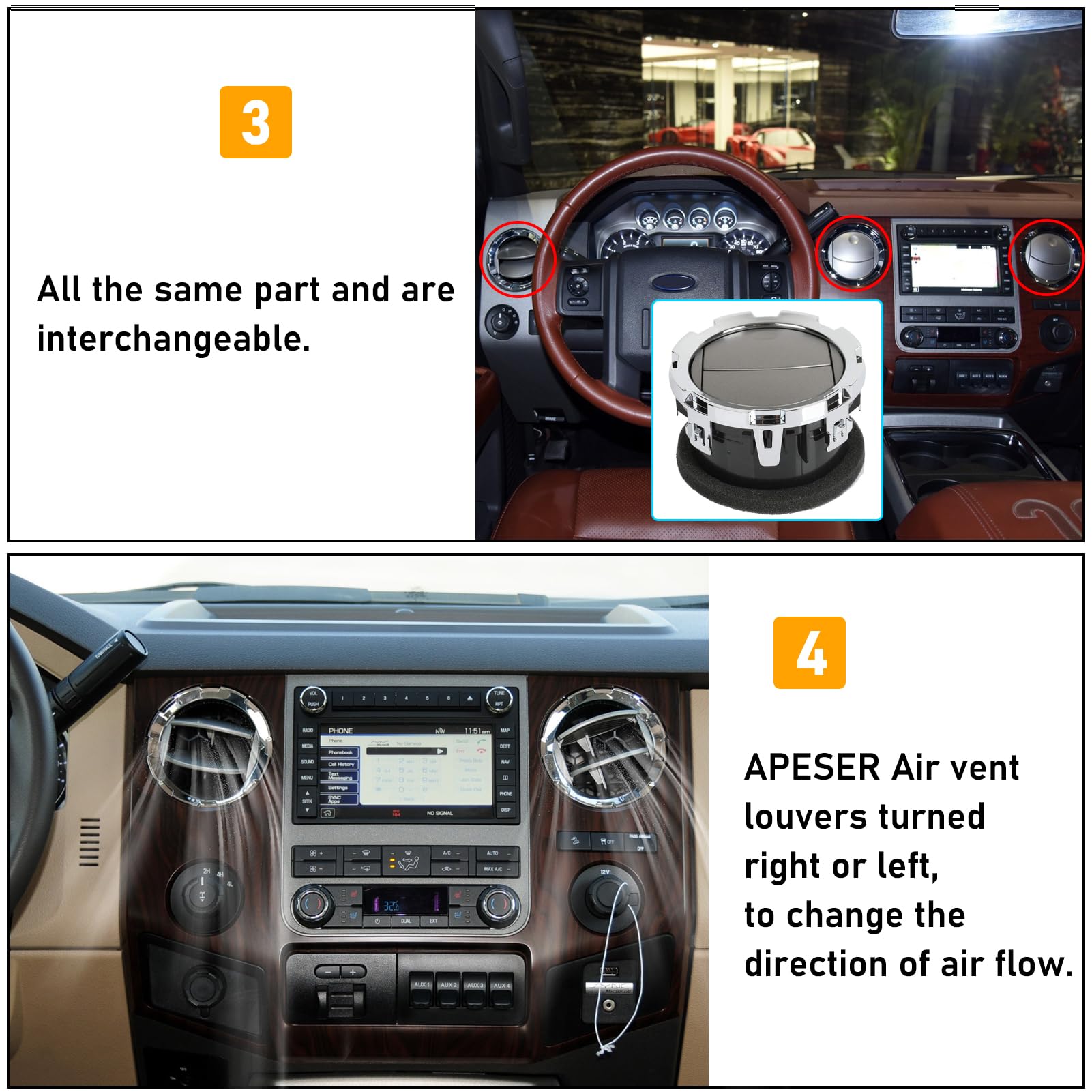 2011-2016 Ford F250-F550 Super Duty Dash Air Vent.1 PCS | YDSSTORE