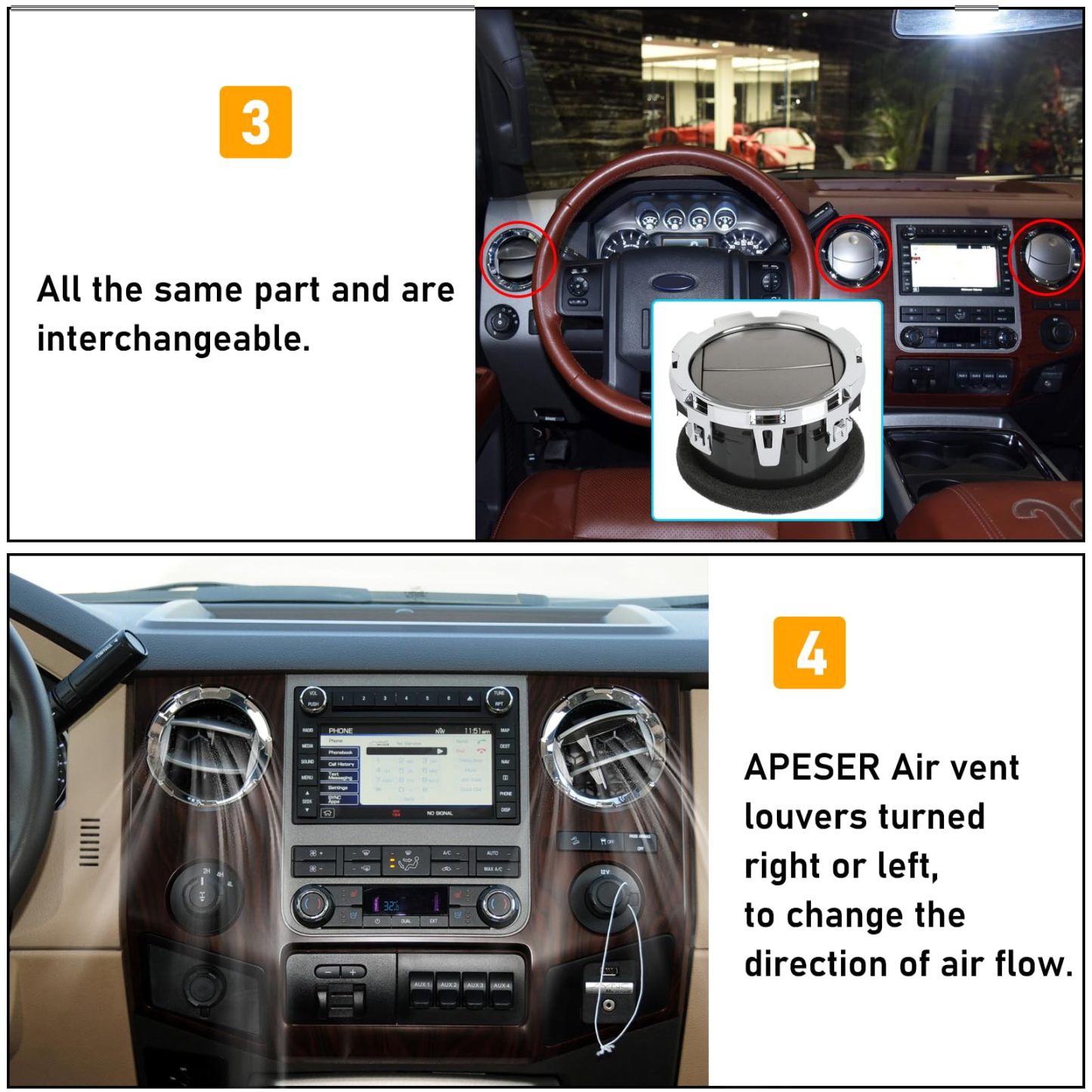 2011-2016 Ford F250-F550 Super Duty Dash Air Vent.1 PCS | YDSSTORE