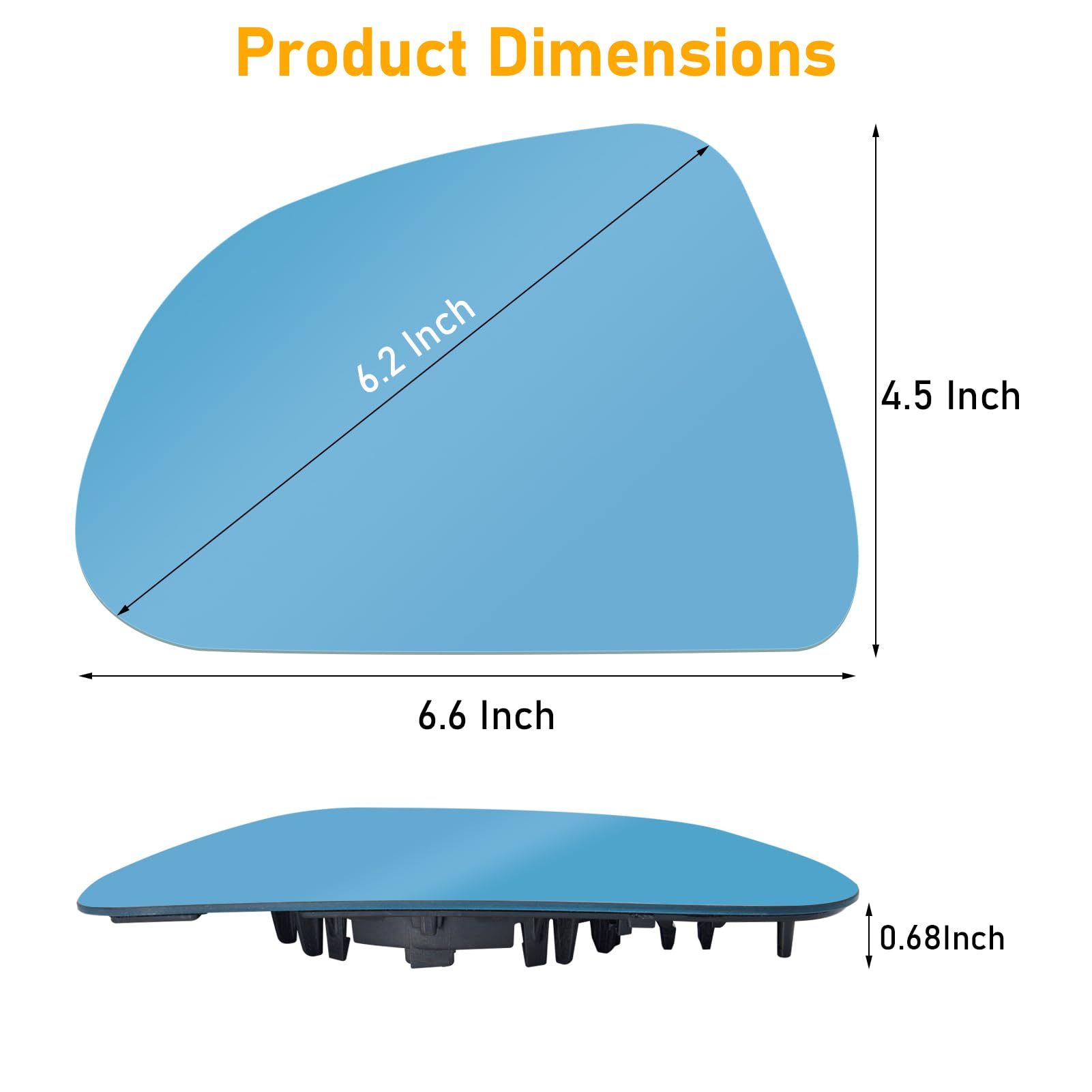Tesla Model 3 Side Mirror Glass Replacement 2017-2023.LH & RH. 1 Pair | YDSSTORE