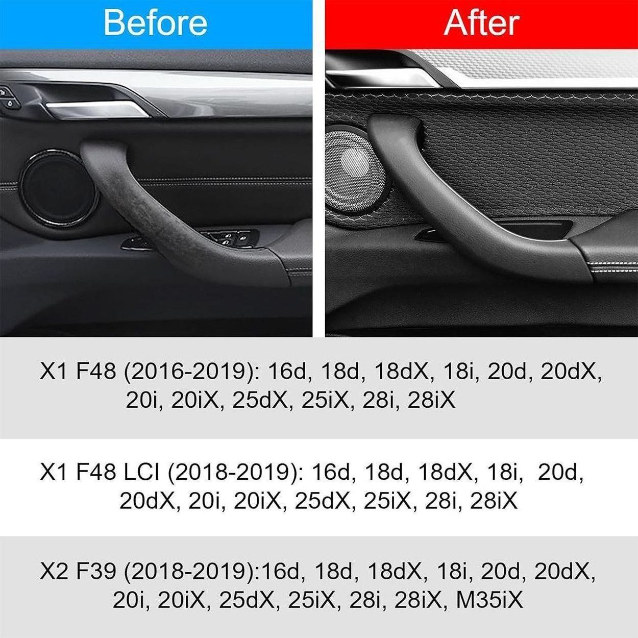 Compatible with BMW X1/X2 Door Handle Cover. Door Handle Outer Cover Right Side Door Handle Outer Cover Replacement Compatible with BMW X1 F48 2016-2019. X2 F39 2018-2019-autoydsstore