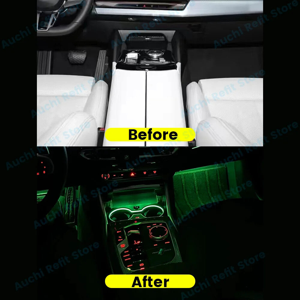 11 Colours LED Cup Holder Light for BMW 5 Series G30 G32 6GT (2018-2023) – Car Water Cup Ambient Lights Decorative Lamp Refit Parts-autoydsstore