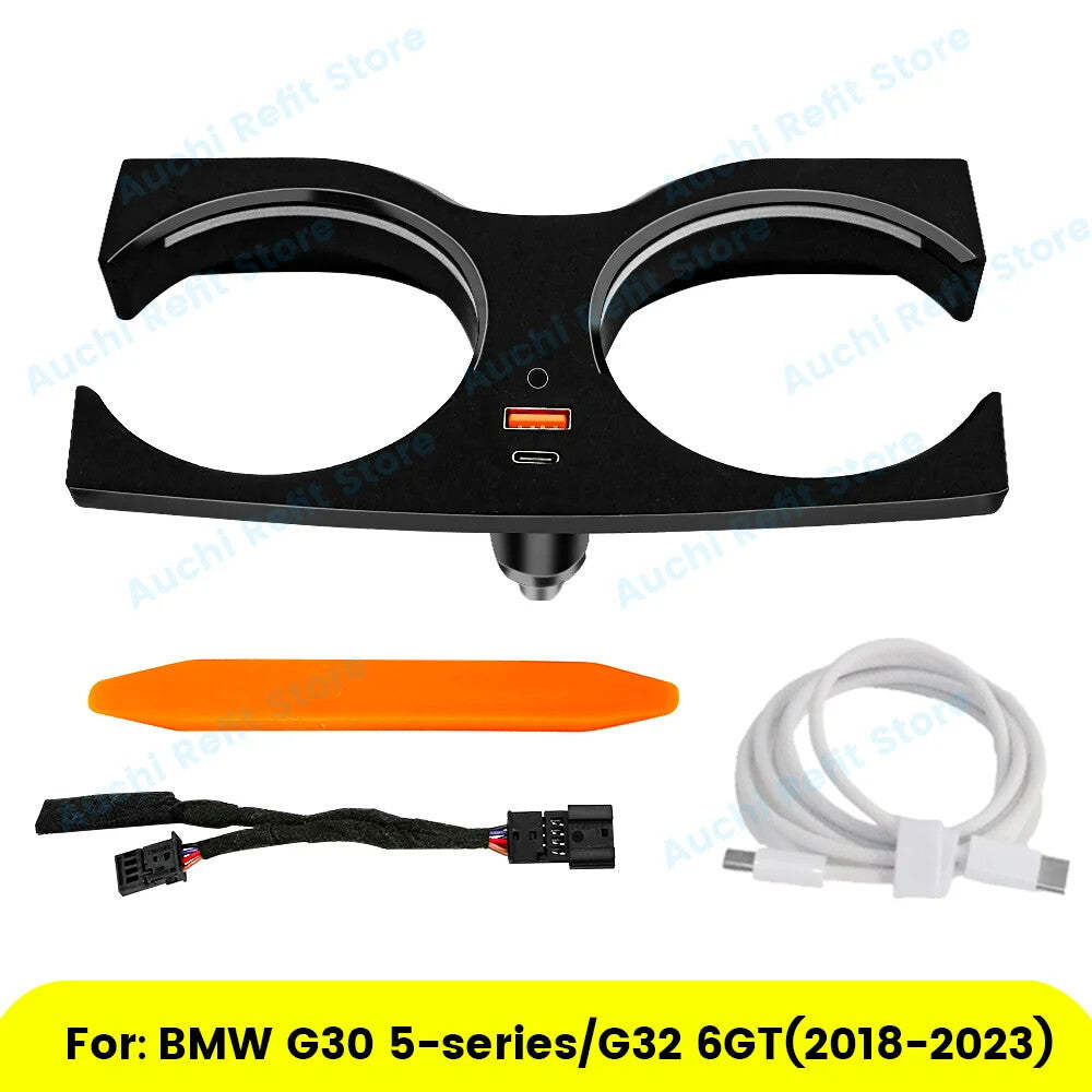 11 Colours LED Cup Holder Light for BMW 5 Series G30 G32 6GT (2018-2023) – Car Water Cup Ambient Lights Decorative Lamp Refit Parts-autoydsstore