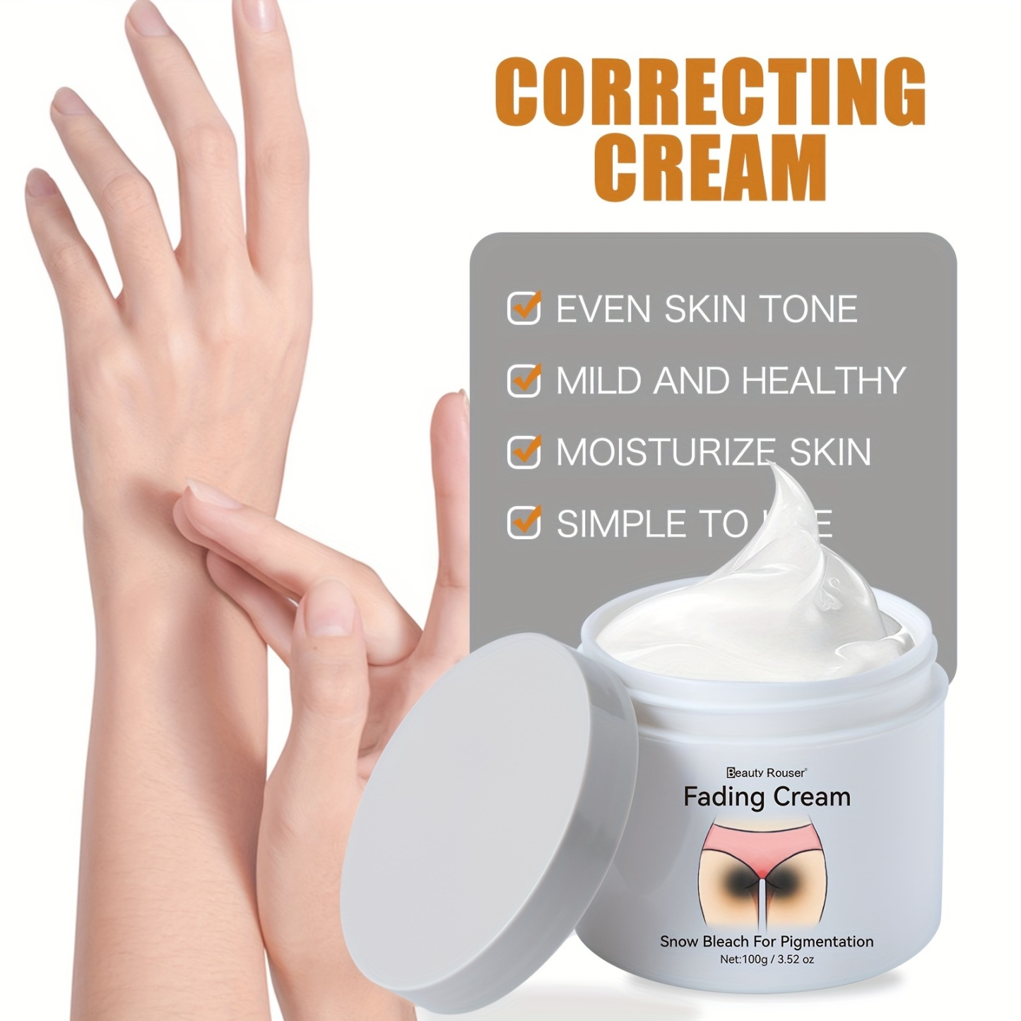 Cremă de corp 3,53 oz - Conține vitamina C și Centella Private Radiant Cream, îmbunătățește aspectul teribil al pielii axilelor, feselor și coapselor interioare, loțiune radiantă de îngrijire a pielii pentru corp