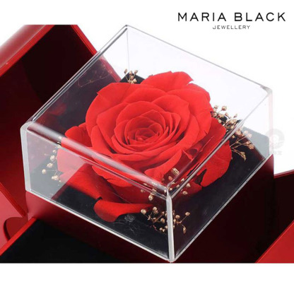 🎁 Ogrlica od bijelog zlata - prava ruža - najbolji poklon za djevojku, ljubavnicu, majku