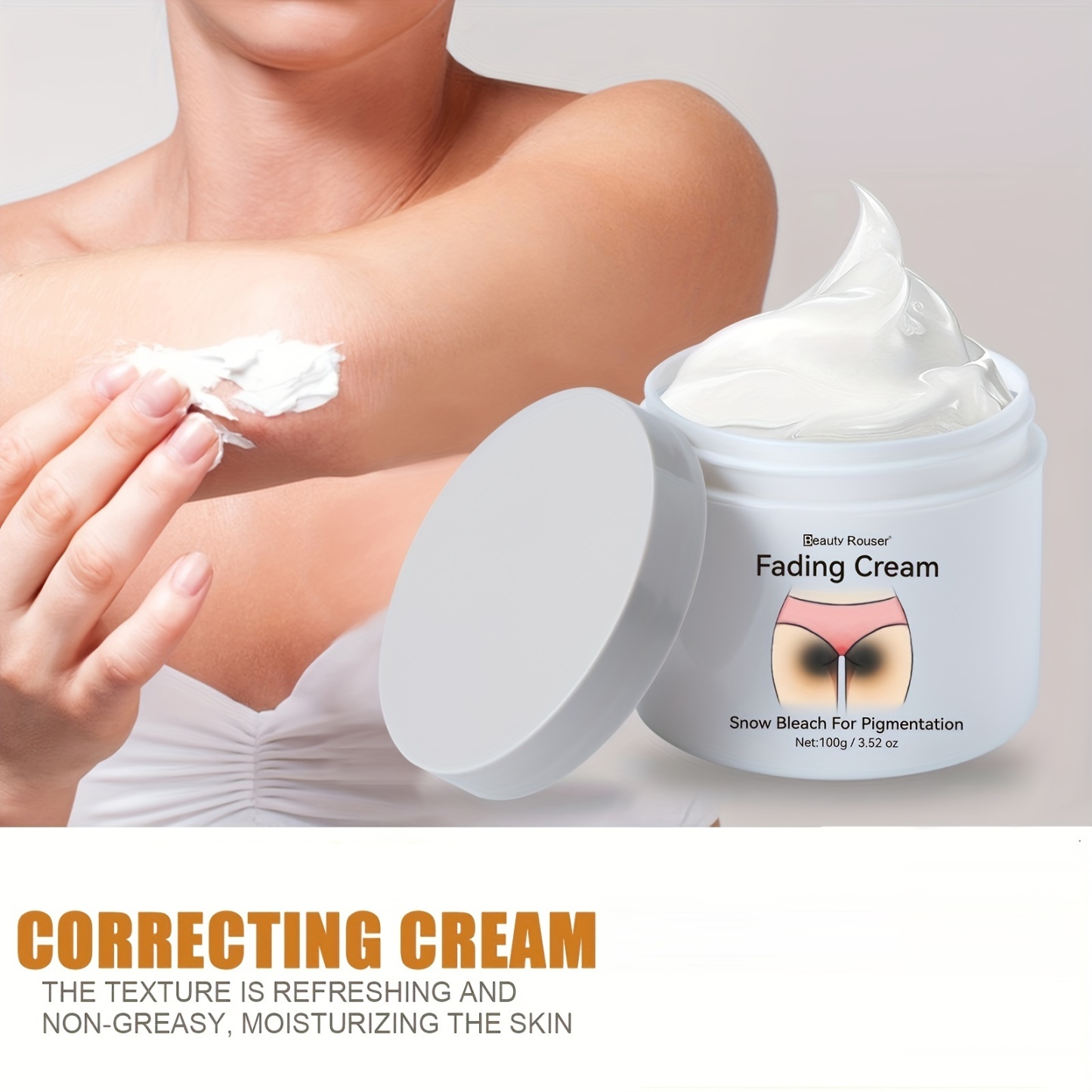 Cremă de corp 3,53 oz - Conține vitamina C și Centella Private Radiant Cream, îmbunătățește aspectul teribil al pielii axilelor, feselor și coapselor interioare, loțiune radiantă de îngrijire a pielii pentru corp