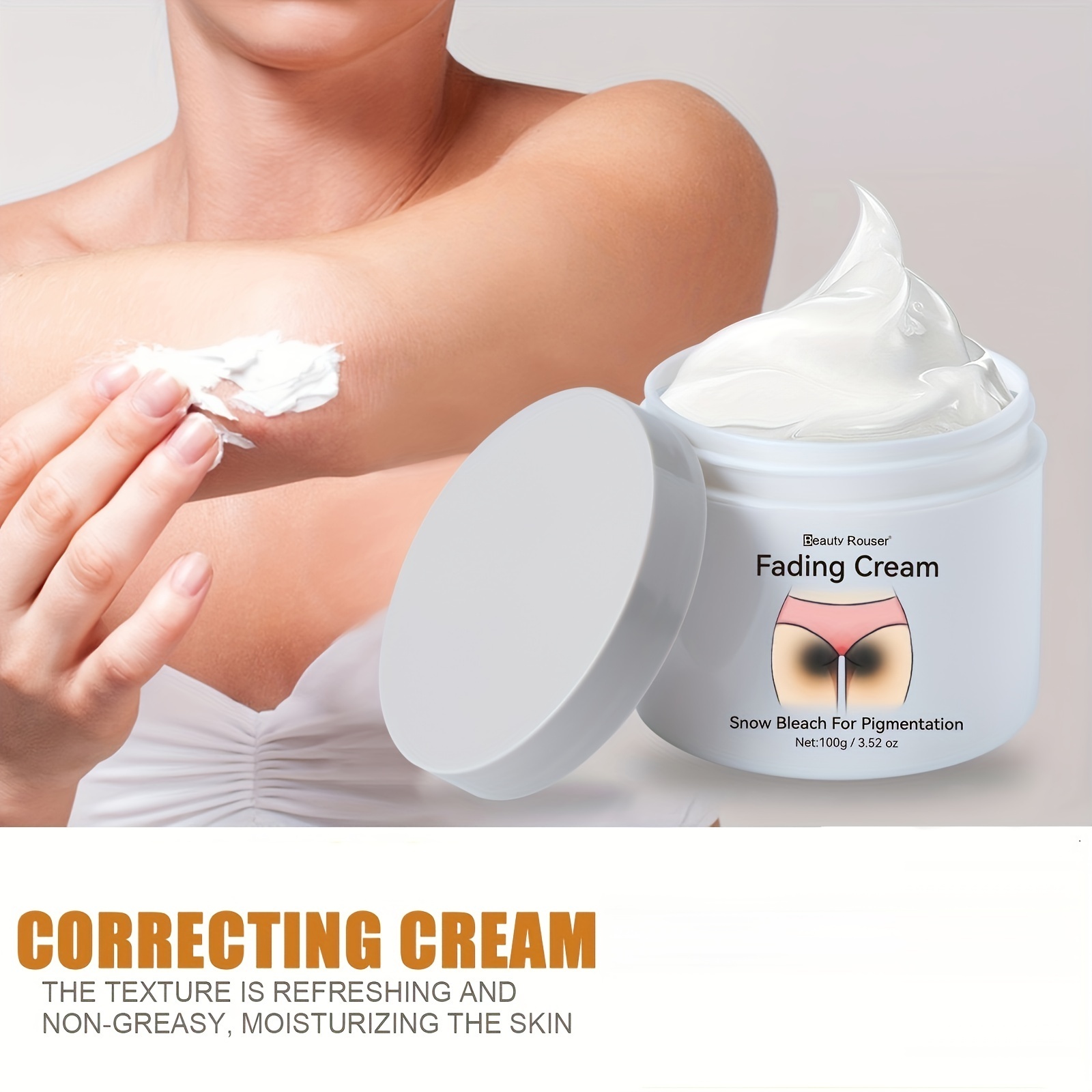 Cremă de corp 3,53 oz - Conține vitamina C și Centella Private Radiant Cream, îmbunătățește aspectul teribil al pielii axilelor, feselor și coapselor interioare, loțiune radiantă de îngrijire a pielii pentru corp