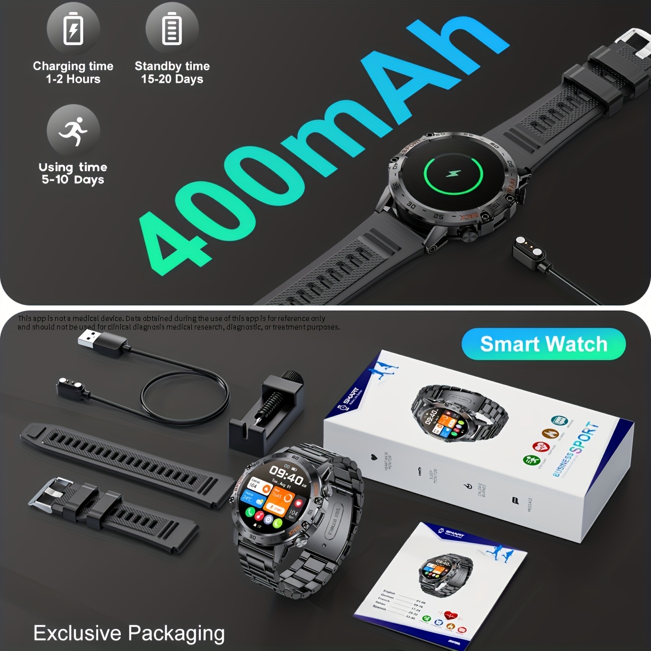 Ceas Inteligent Rotund Cu Afișaj IPS, Ceas Sport Și Fitness Rezistent La Apă, Cu Apel BT Pentru Înregistrarea Activității