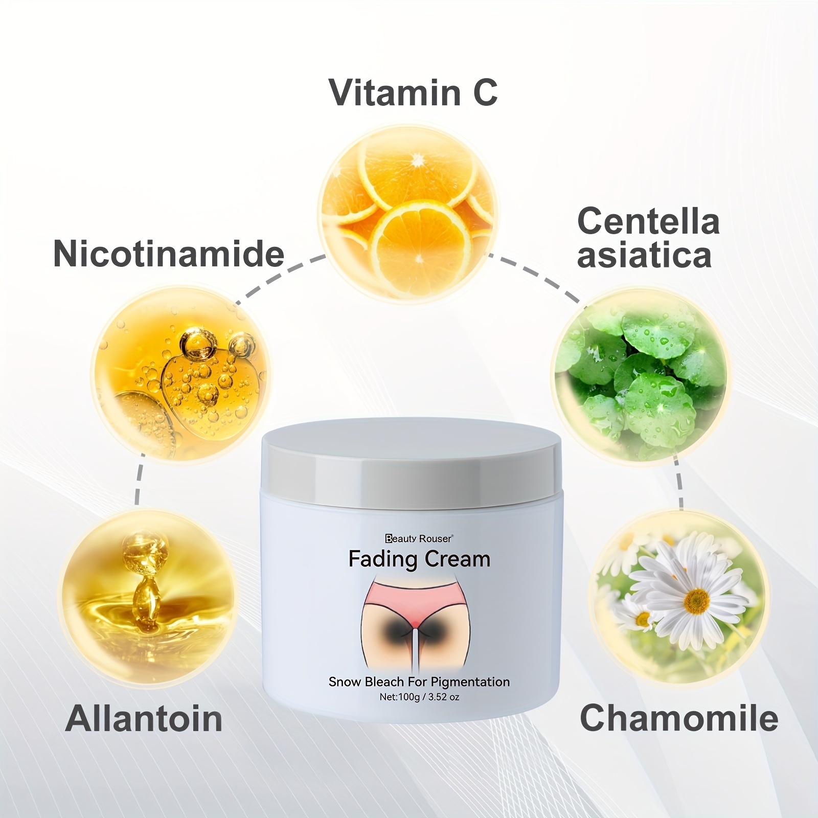 Cremă de corp 3,53 oz - Conține vitamina C și Centella Private Radiant Cream, îmbunătățește aspectul teribil al pielii axilelor, feselor și coapselor interioare, loțiune radiantă de îngrijire a pielii pentru corp