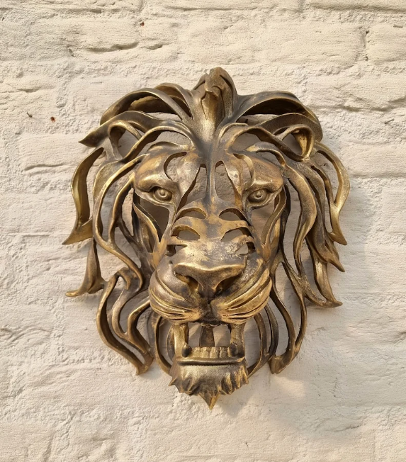 🦁 Reperto raro - Scultura da parete a testa di leone di grandi dimens