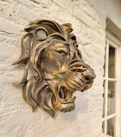 🦁 Reperto raro - Scultura da parete a testa di leone di grandi dimensioni🎁