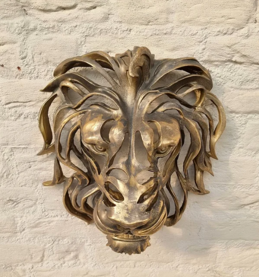 🦁 Reperto raro - Scultura da parete a testa di leone di grandi dimensioni🎁