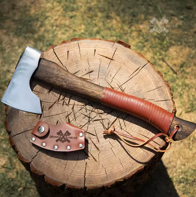 Ascia portatile da esterno in acciaio puro