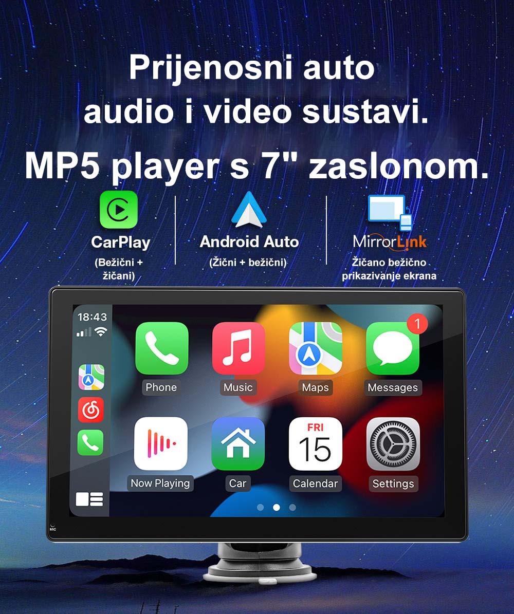 Prijenosni autoaudio i video sustavi.