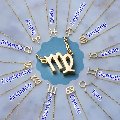 Sconto del 50% su tutto il sito-🌟🌈 Collana esclusiva con segni zodiacali in oro 18 carati ✨🎁 (unisex) regalo perfetto per madre, moglie, marito