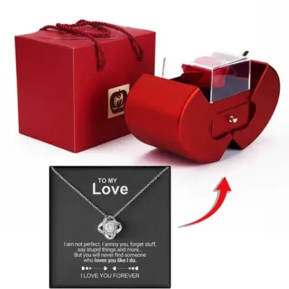 🌹 Náhrdelník z bieleho zlata - Pravá ruža - 🎁 Najlepší darček pre priateľku, milenku, matku