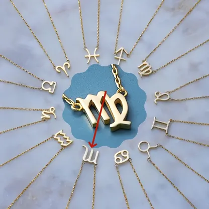 Sconto del 50% su tutto il sito-🌟🌈 Collana esclusiva con segni zodiacali in oro 18 carati ✨🎁 (unisex) regalo perfetto per madre, moglie, marito