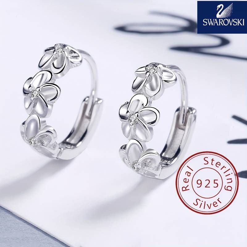 🌺 Elegantiški hipoalerginiai auskarai iš 925 sidabro su kamelijos forma✨😍