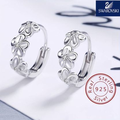 🌺 Elegantiški hipoalerginiai auskarai iš 925 sidabro su kamelijos forma✨😍