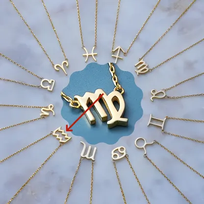 Sconto del 50% su tutto il sito-🌟🌈 Collana esclusiva con segni zodiacali in oro 18 carati ✨🎁 (unisex) regalo perfetto per madre, moglie, marito