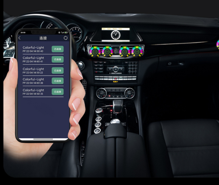 🚗În mașină Aromaterapie Rgb Atmosphere Light LED Magic Color Pickup Light Activat prin voce Lumină inteligentă de ritm muzical activată prin voce