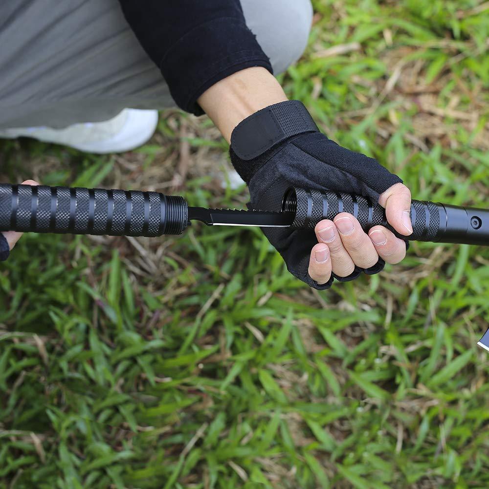 Machado de acampamento de sobrevivência LIANTRAL, machado tático dobrável com martelo, bainha de nylon para aventuras ao ar livre, preto