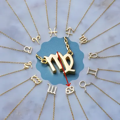 Sconto del 50% su tutto il sito-🌟🌈 Collana esclusiva con segni zodiacali in oro 18 carati ✨🎁 (unisex) regalo perfetto per madre, moglie, marito