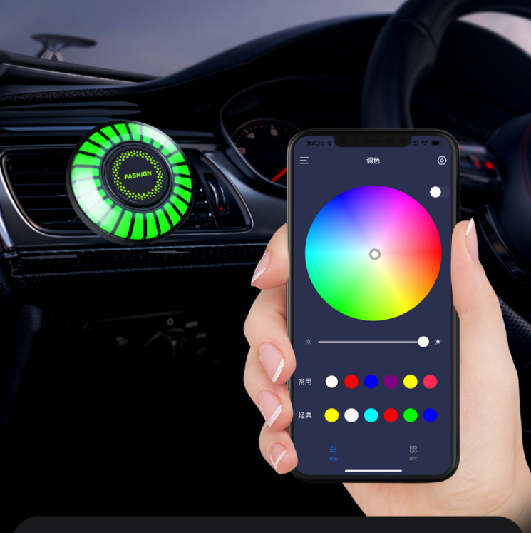 🚗În mașină Aromaterapie Rgb Atmosphere Light LED Magic Color Pickup Light Activat prin voce Lumină inteligentă de ritm muzical activată prin voce